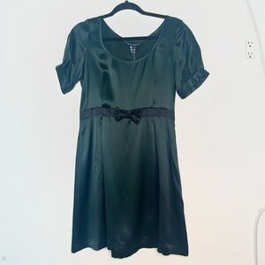 NWT French Connection 100% Silk Forest Green Dress Size 8